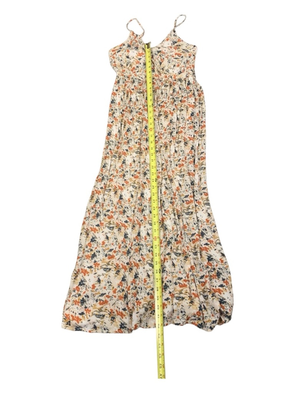 Sim & Sam Boho Cream Floral Spaghetti Strap Maxi Dress Coquette Prairie Medium - Picture 9 of 10